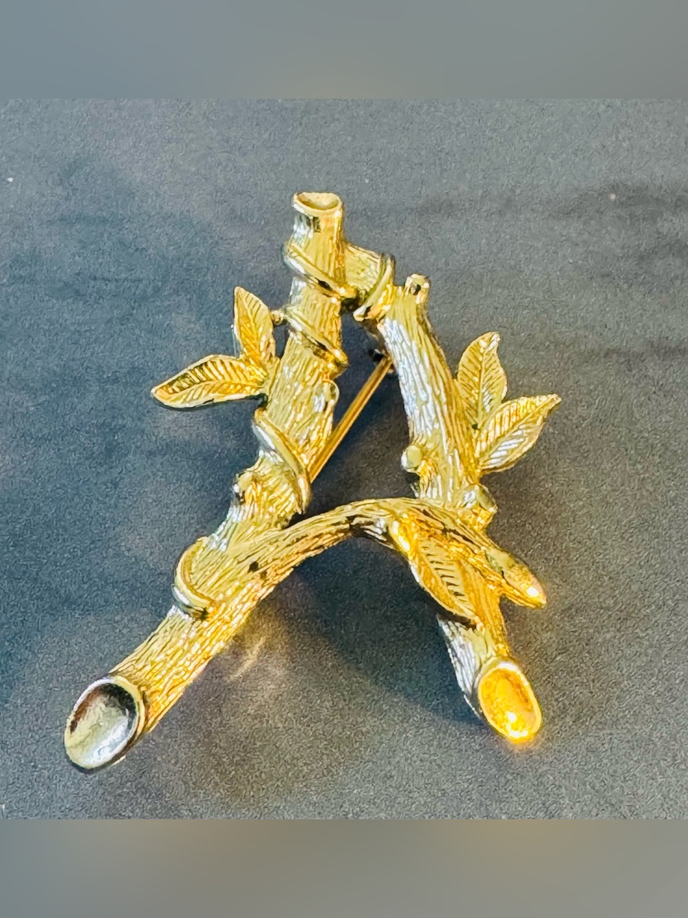 Sarah Coventry Letter “A” bamboo brooch